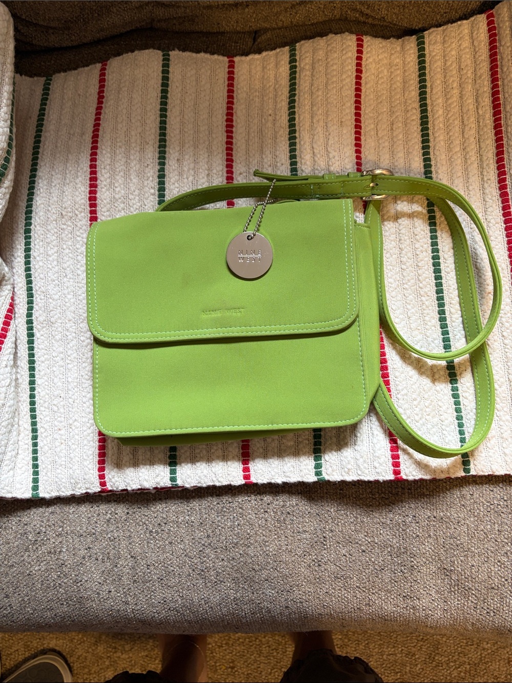 Nine West Bright Lime Green Crossbody Bag